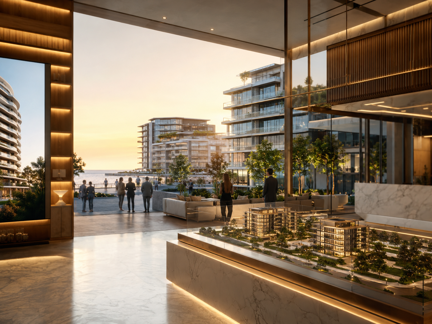 Salon staging immobilier premium — immobilier et promotion