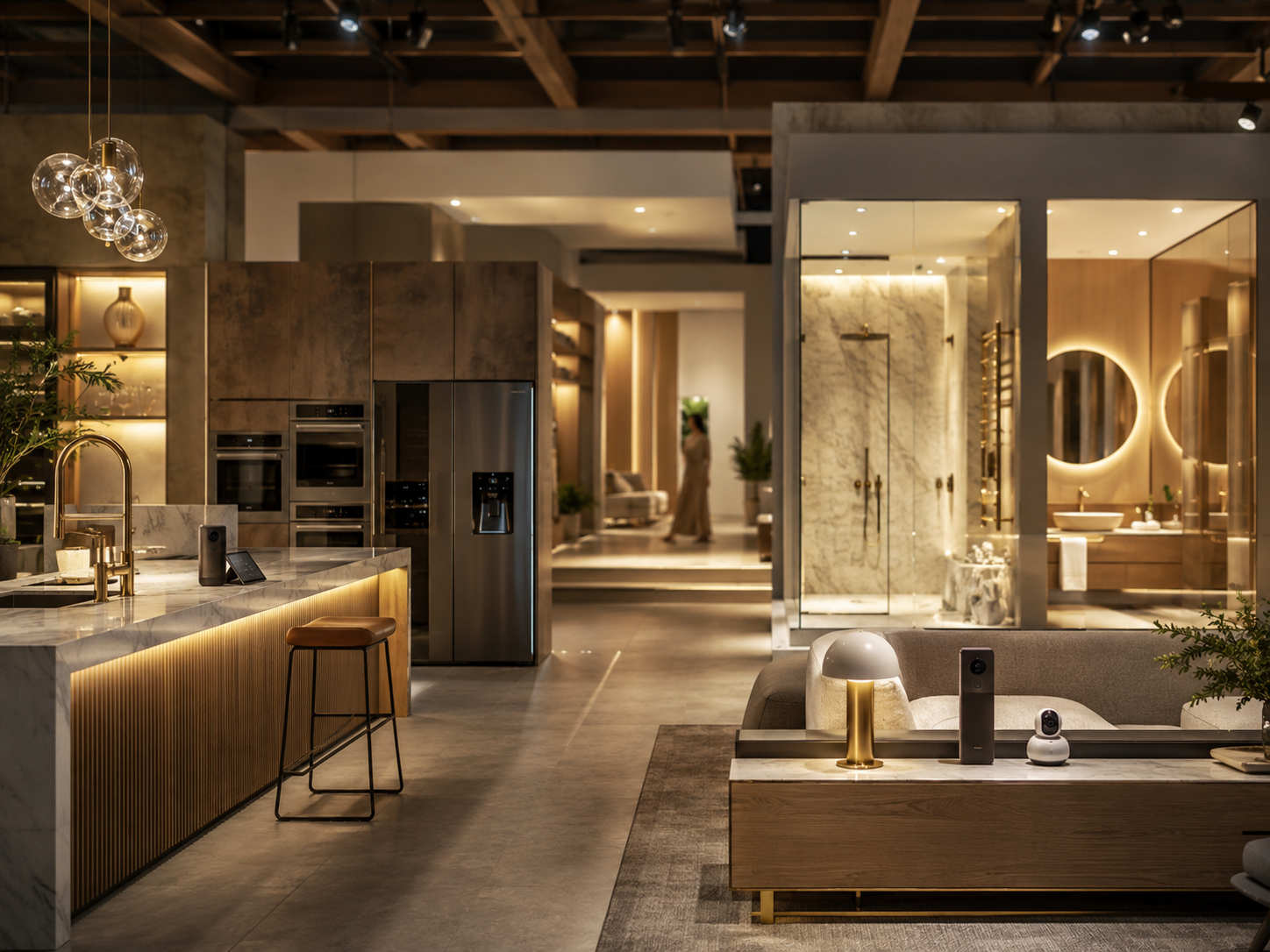 Bureau moderne connecté — proptech et smart home